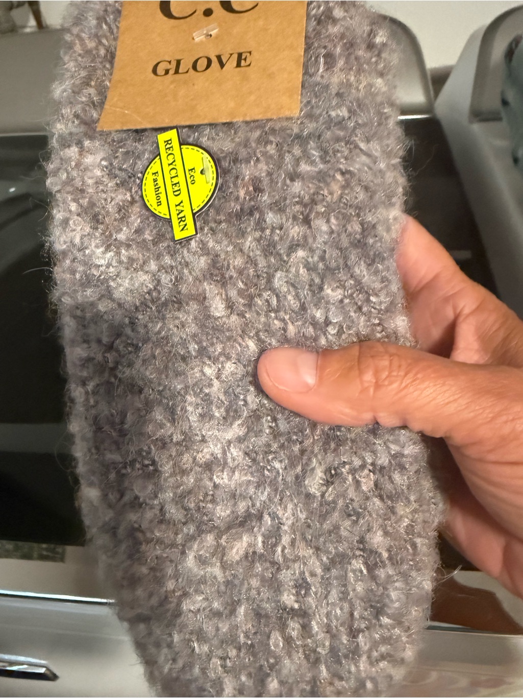 Cc Boutique Gray Fuzzy Knit Gloves